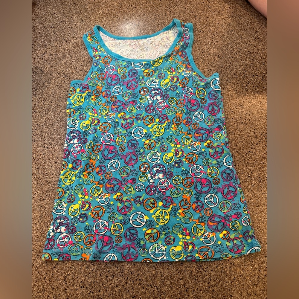 Colorful Peace Sign Kids Tank Top
